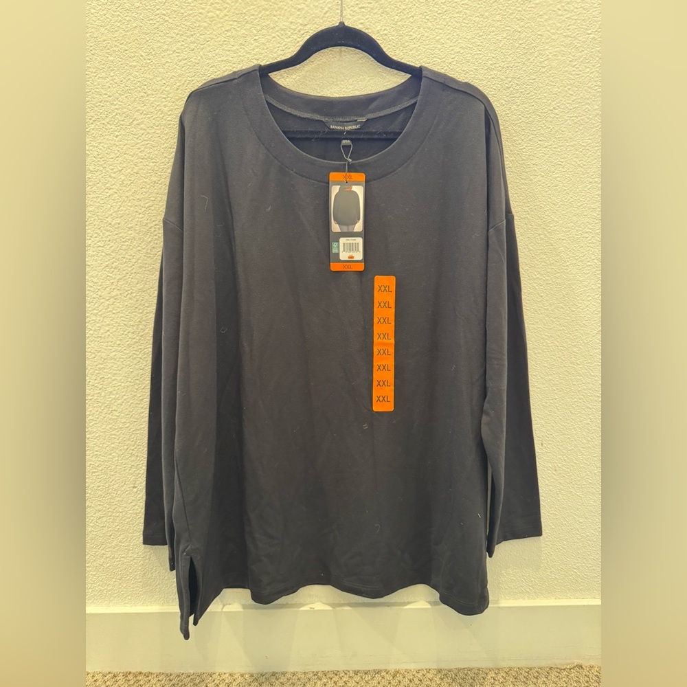 NWT - Banana Republic black long sleeve top